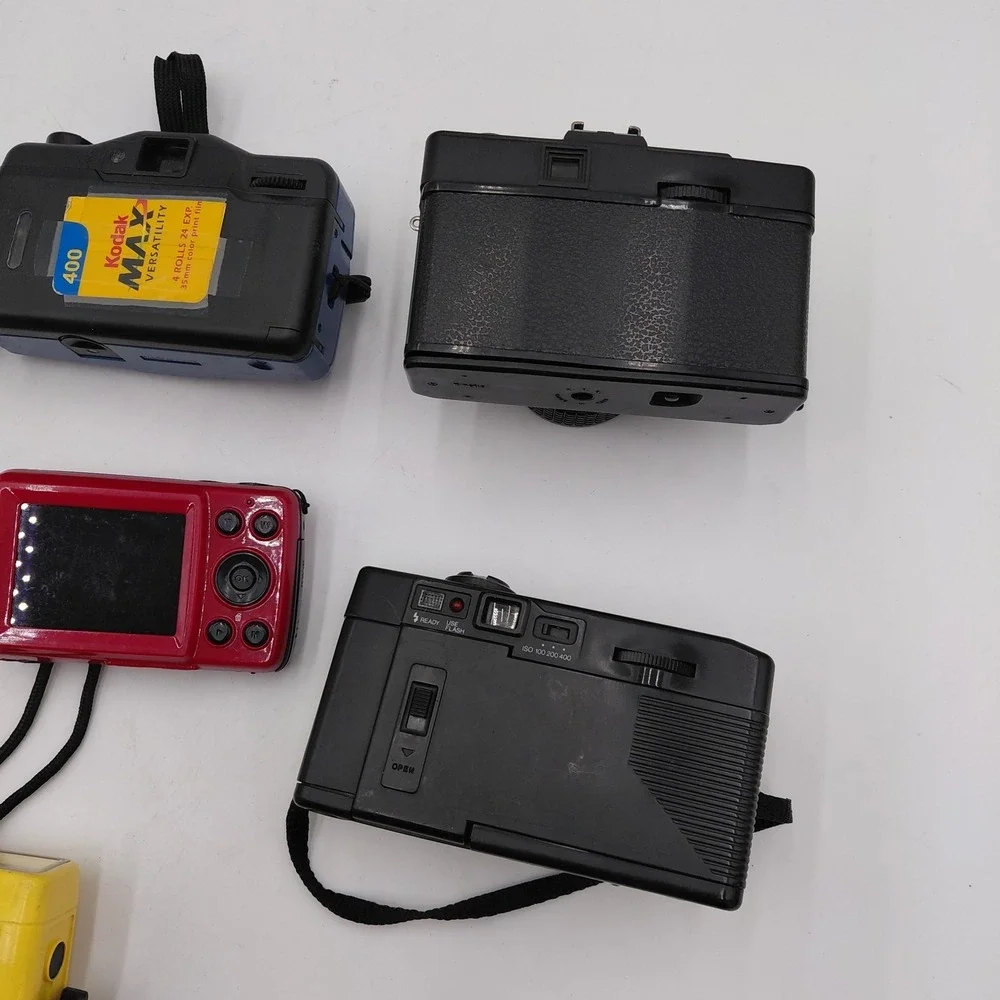 7 Camera Lot Untested Parts & Repair Only Vivitar Olympus Minolta Jazz